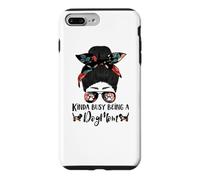 Basset Hound Kinda Busy Being A Dog Mom Funny Messy Bun Case for iPhone 7 Plus/8 Plus