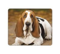 Basset Hound Mouse Pads Custom Design, Waterproof Gaming Mousepad Washable Computer Mousepads with Non-Slip Rubber Base Square Mouse Mat for Laptop Office Home 10 x 12 inch
