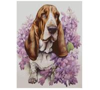 Basset Hound, My Good boy Cross Stitch kit,14 Count, 100% Cotton, 150x190 Stitch, 26x37cm Dog Cross Stitch kit
