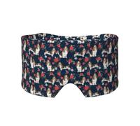Basset Hound Navy and Poppy Floral, Full Eye Covers Light Blocking Eye Mask Sleep Eye and Ear Muffs