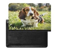 Basset Hound Passport Holder with Card Slots Portable Passport Cover Compact Waterproof Passports Protector