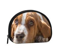 Basset Hound Portable Mini Change Storage Bag, Stylish and Compact Coin Purse, Suitable for Daily Carrying