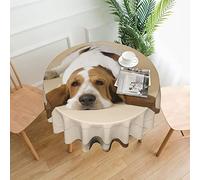 Basset Hound Prints Round Tablecloth =>> Washable Polyester Round Tablecloth-Perfect For Buffet Tables, Parties, Picnic Lunch. -60 Inch