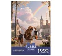 Basset Hound Puzzles Creative Suitable for Adults And Kids 1000 Pieces Cute Pet Jigsaw Fun Challenging Unique Home Decor 38x26cm