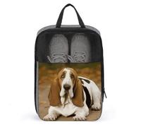 Basset Hound Shoe Bag Travel Shoe Organizer Water-Resistant Shoe Pouch with Zipper Sneaker Dust Bag, gray, One Size, Modern