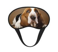 Basset Hound Sleep Mask for Side Sleeper Eye Mask for Sleeping Light Blocking Soft Breathable Sleep Eye Mask for Women Men Adjustable Elastic Strap Travel Nap Blackout Eye Shade Cover