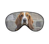 Basset Hound Sleep Mask Light Blocking Eye Cover Polyester Eye Mask with Elastic Strap Blindfold for Side Sleeper Sleeping Masks Face Hugging for Women Men Travel