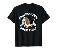 Basset Hound Sock Thief Humor Dog Lover T-Shirt