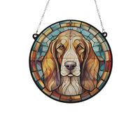 Basset Hound Stained Glass Effect Suncatcher Gift for Dog Lovers - 19cm