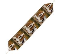 Basset Hound Table Runner for Dining Table, Short Plush Runners Washable & Durable Tablerunner Modern Home Decor for Wedding, Kitchen, Holiday 200*33cm