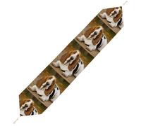 Basset Hound Table Runner for Dining Table, Short Plush Runners Washable & Durable Tablerunner Modern Home Decor for Wedding, Kitchen, Holiday 178*33cm
