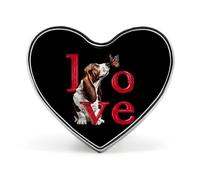 Basset Hounds Love Brooch Pins Heart Badge Collar Lapel Pins Dress Backpack Accessories