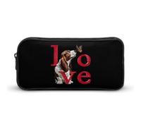 Basset Hounds Love Pencil Case Large Capacity Pen Pouch Bag