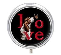 Basset Hounds Love Travel Pill Case Cute Pill Box Containers