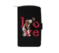 Basset Hounds Love Womens Leather Clutch Wallet Long Purse