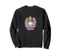 Basset Mom Floral Dog Lover Illustration Sweatshirt