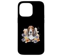 Bassett Hound Bassett Hound Cute Watercolour Flower Dog Case for iPhone 14 Pro Max