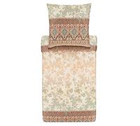 Bassetti AGRIGENTO 9321853 Bed Linen + 1 Pillowcase 100% Cotton Sateen in Beige 41 Dimensions 155 x 220 cm + 1 Carat 80 x 80 cm
