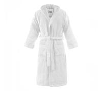 Bassetti Bathrobe for Women in Terry | Bathrobe Adults Men Women with Hood 100% Pure Cotton | Bathrobe Adults Women Men 360 g/m² (White 13, M)