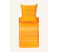 Bassetti Brunelleschi Bed Linen + 1 Pillowcase 100% Cotton Satin (110 Threads per cm²), Mandarin, 140 x 200 cm + 1 K 70 x 90 cm