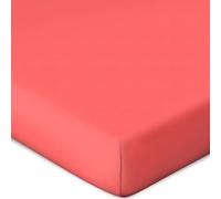 Bassetti Fitted Sheet for Box Spring Topper Plain Colour Coral X1/687 Size 90 x 190 100 x 220 cm