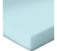 Bassetti Fitted Sheet for Box Spring Topper Plain Colour Ice Blue C1/650 Size 90 x 190 100 x 220 cm