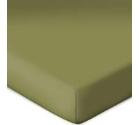 Bassetti Fitted Sheet for Box Spring Topper Plain Colour Olive Z1/664 Size 90 x 190 100 x 220 cm