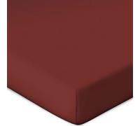Bassetti Fitted Sheet for Box Spring Topper Plain Colour Rosso Siena RB/878 Size 90 x 190 100 x 220 cm