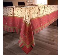 Bassetti Granfoulard OPLONTIS RB burgundy cotton tablecloth for 8/12 places