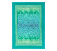 Bassetti Granfoulard Plaid Kerala V1 Green 135 x 190 cm, Luxurious Blanket Made of 100% Mercerised Cotton, Soft Lightweight Cuddly Blanket, Decorative Bedspread, Skin-friendly, Easy to Clean