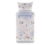 Bassetti Hanami 9329898 Bed Linen + 1 Pillowcase 100% Cotton Satin in Pearl Grey G1, Dimensions: 135 x 200 cm + 1 K 80 x 80 cm