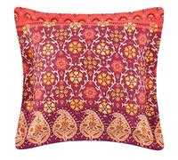 Bassetti Laglio O1 cushion cover made from 100% cotton mako satin in the color orange, dimensions 40 cm x 40 cm, 9320546, assorted design