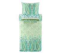 Bassetti MERGELLINA 9327389 Bed Linen + 1 Pillowcase 100% Cotton Satin in Green V1 Dimensions: 135 x 200 cm