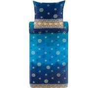 Bassetti Pallavicino 9329899 Bed Linen + 1 Pillowcase 100% Cotton Satin in Blue B1, Dimensions: 135 x 200 cm + 1 K 80 x 80 cm