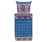 Bassetti Piazza Dei Normanni B1 9314243 Bed Linen Set 2-Piece 100% Cotton with Zip Closure 135 x 200 cm / 80 x 80 cm Blue