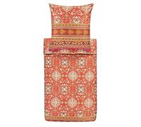 Bassetti Piazza San Marco R1 Rosso 9314255 Bed Linen Set 2-Piece 100% Cotton with Zip Closure 155 cm x 200 cm 80 cm x 80 cm