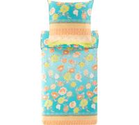 Bassetti POSILLIPO 9327385 Bed Linen + 1 Pillowcase 100% Cotton Satin in Green V1 Dimensions: 135 x 200 cm