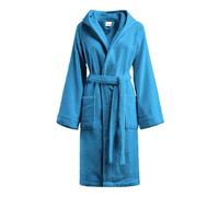 Bassetti Soft Bathrobe 400 g with Hood 100% Cotton for Men and Women Plus Size Terry Towelling - Italy Designed - Monique Collection - New, Ocean, S