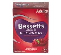 Bassett's Adult Multivitamin Gummies Raspberry & Pomegranate 30 Pastilles