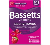 Bassetts Children's Multivitamin Daily Wellness Support Gummies Ages 7-11 Raspberry No Added Sugar Flavour - 30 Gummies