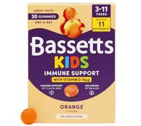 Bassetts Kids Immune Support 3-11 Years Orange Flavour 30 Gummies | 11 Nutrients Including 150% NRV of Vitamin C & 200% NRV of Vitamin D
