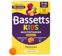 Bassetts Kids Multivitamins 7-11 Years Tropical Flavour 30 Gummies | 12 Nutrients Including Omega-3