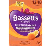 Bassetts 12-18 Years, + Evening Primrose Oil, Orange and Passion Fruit Flavour, One A Day Soft and Chewy Multivitamin - Pack of 5, Total 150 pastilles