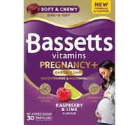Bassetts Pregnancy+ Omega-3 DHA Multivitamins & Multiminerals Raspberry & Lime Flavour 30 Gummies