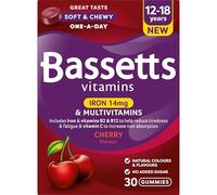 Bassetts Vitamins 12-18 Years Iron 14mg & Multivitamins Cherry Flavour 30 Gummies