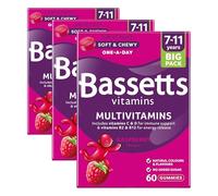 Bassetts Vitamins 7-11 Years Raspberry Flavour Multivitamins 60 Gummies (Pack of 3)