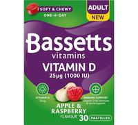 Bassetts Vitamins Adult Apple and Raspberry Flavour Vitamin D 30 Gummy Pastilles