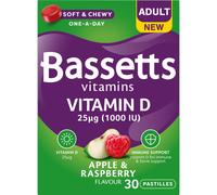 Bassetts Vitamins Adult Vitamin D Apple and Raspberry Flavour 30 Gummy Pastilles