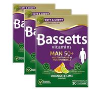 Bassetts Vitamins Man 50+ Multivitamins & Multiminerals Orange & Lime Flavour 30 Gummy Pastilles (Pack of 3)
