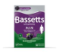 Bassett's Vitamins Man Multivitamins & Multiminerals – Blackcurrant Flavour – 30 Gummy Pastilles